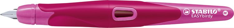 Produktbild: STABILO Ergonomischer Schulf&uuml;ller f&uuml;r Rechtsh&auml;nder mit Anf&auml;nger-Feder A -   EASYbirdy in beere/pink - Einzelstift - inklusive Patrone