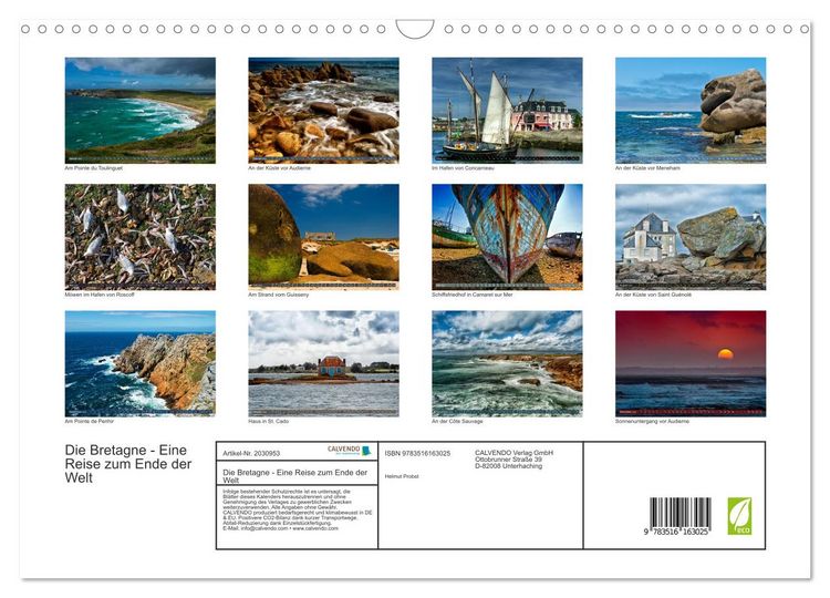 Produktbild: Die Bretagne - Eine Reise zum Ende der Welt (Wandkalender 2026 DIN A3 quer), CALVENDO Monatskalender