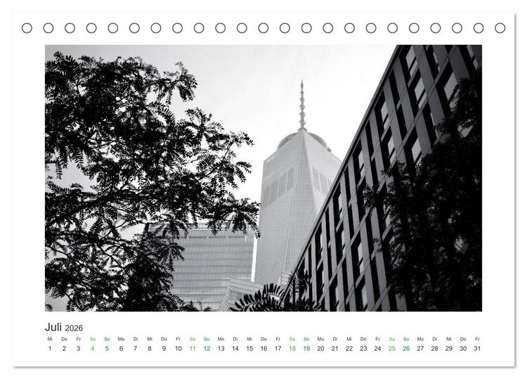 Produktbild: New York in schwarz weiss (Tischkalender 2026 DIN A5 quer), CALVENDO Monatskalender