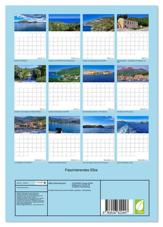 Produktbild: Faszinierendes Elba (Wandkalender 2026 DIN A4 hoch), CALVENDO Monatskalender