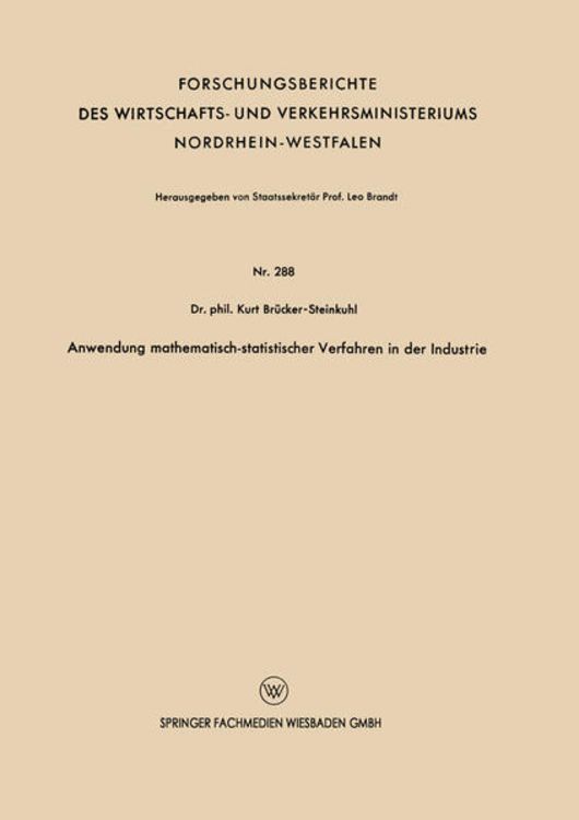 Produktbild: Anwendung mathematisch-statistischer Verfahren in der Industrie