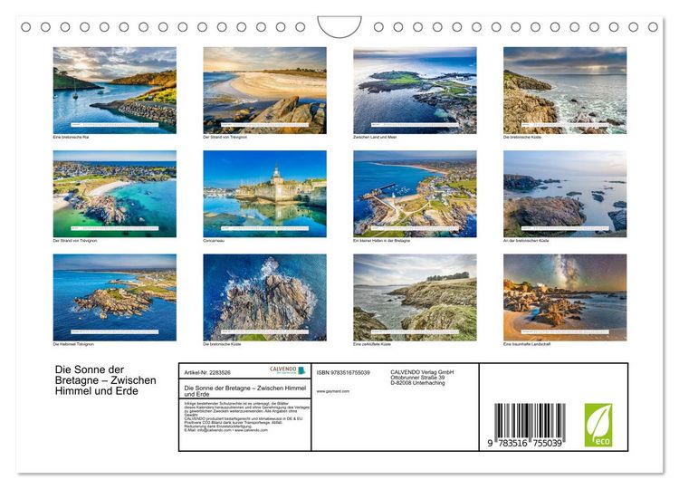 Produktbild: Die Sonne der Bretagne &ndash; Zwischen Himmel und Erde (Wandkalender 2027 DIN A4 quer), CALVENDO Monatskalender