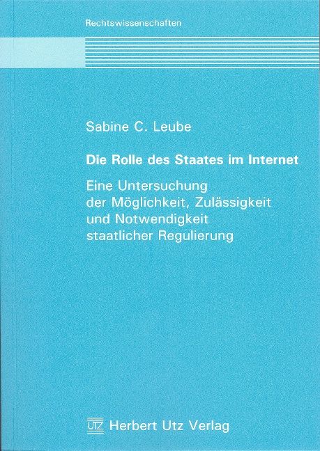 Produktbild: Die Rolle des Staates im Internet
