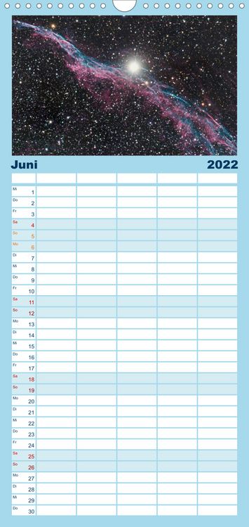 Produktbild: Familienplaner Atemberaubender Weltraum (Wandkalender 2022 , 21 cm x 45 cm, hoch)