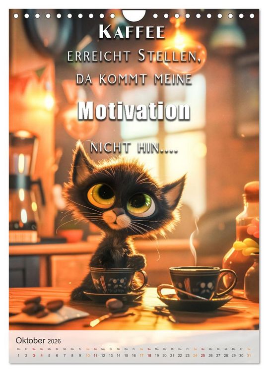 Produktbild: Kaffee-Katzen (Wandkalender 2026 DIN A4 hoch), CALVENDO Monatskalender