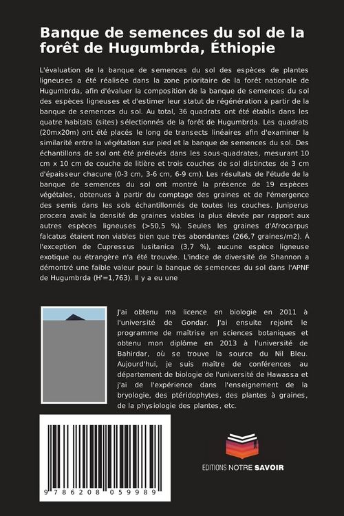 Produktbild: Banque de semences du sol de la for&ecirc;t de Hugumbrda, &Eacute;thiopie