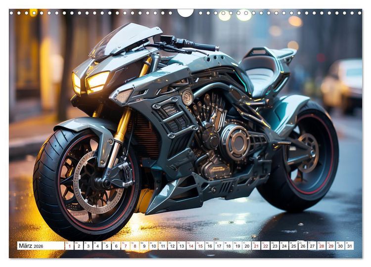 Produktbild: Futuristische Motorr&auml;der (Wandkalender 2026 DIN A3 quer), CALVENDO Monatskalender