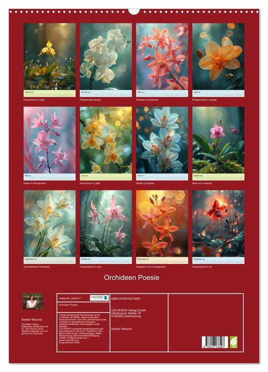 Produktbild: Orchideen Poesie (Wandkalender 2026 DIN A2 hoch), CALVENDO Monatskalender