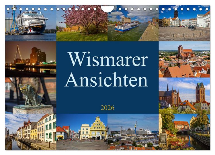 Produktbild: Wismarer Ansichten 2026 (Wandkalender 2026 DIN A4 quer), CALVENDO Monatskalender