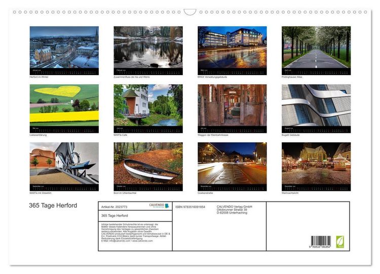 Produktbild: 365 Tage Herford (Wandkalender 2026 DIN A2 quer), CALVENDO Monatskalender
