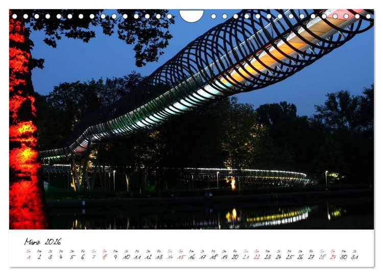 Produktbild: Nachtschicht - N&auml;chtliche Impressionen vom Ruhrgebiet und dem Niederrhein (Wandkalender 2026 DIN A4 quer), CALVENDO Monatskalender