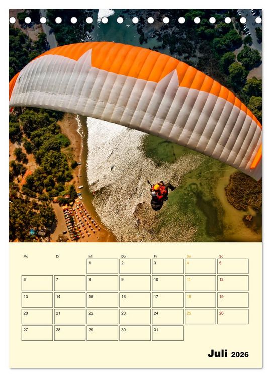 Produktbild: Paragliding - extrem aufregend (Tischkalender 2026 DIN A5 hoch), CALVENDO Monatskalender