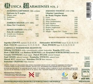 Produktbild: Musica Warmiensis Vol. 2 (Weltersteinspielung)