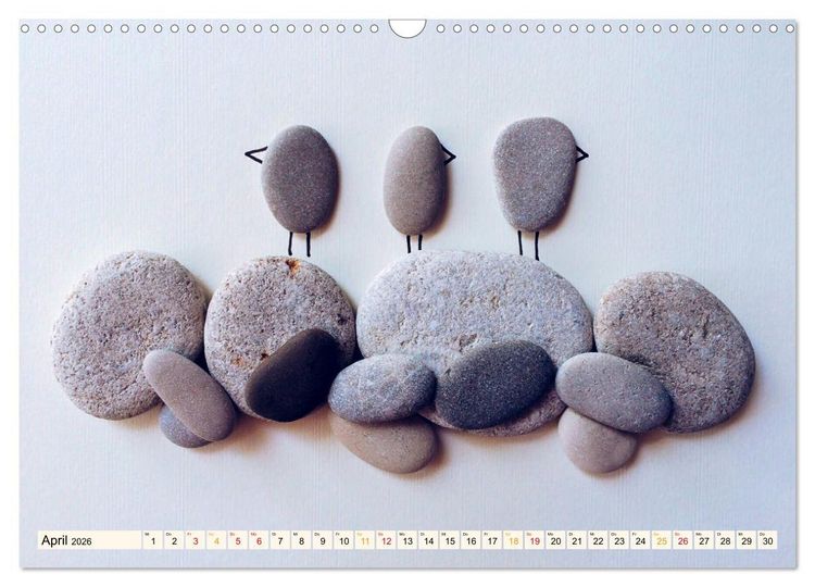 Produktbild: Bezaubernde Steine - Kieselkunst (Wandkalender 2026 DIN A3 quer), CALVENDO Monatskalender