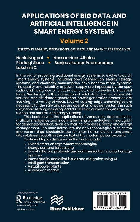 Produktbild: Applications of Big Data and Artificial Intelligence in Smart Energy Systems