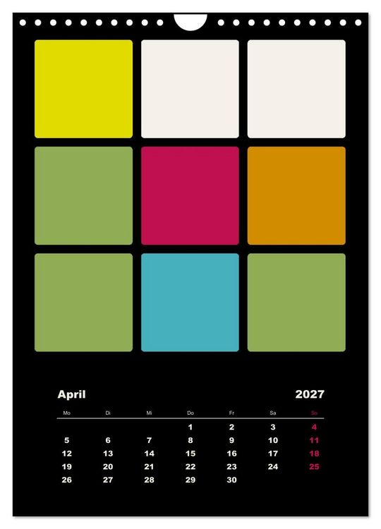 Produktbild: Fotokalender FARBFL&Auml;CHEN (Wandkalender 2027 DIN A4 hoch), CALVENDO Monatskalender