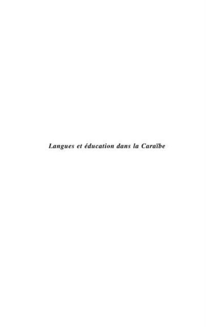 Produktbild: Langues et education dans la caraIbe