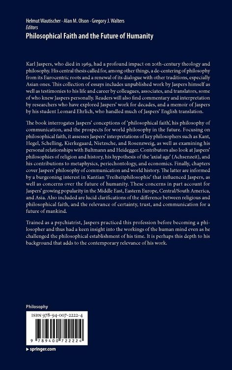 Produktbild: Philosophical Faith and the Future of Humanity