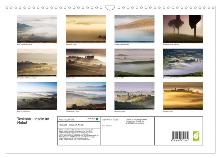 Produktbild: Toskana - Inseln im Nebel (Wandkalender 2026 DIN A3 quer), CALVENDO Monatskalender