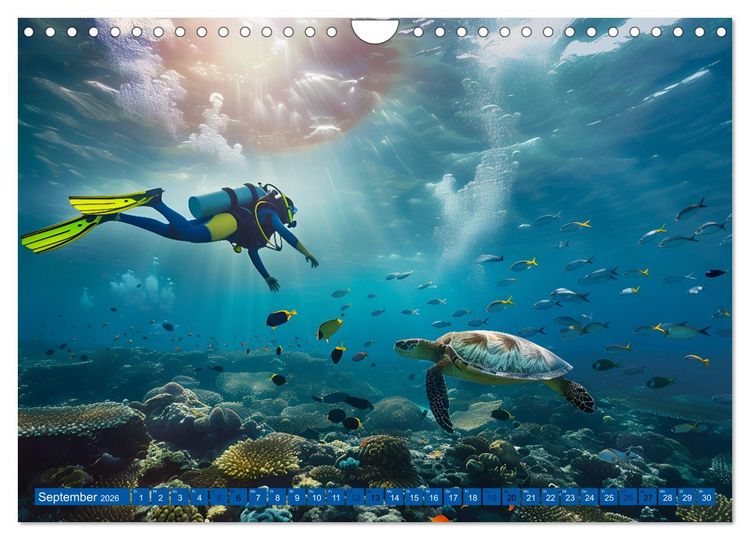 Produktbild: Erlebe mit mir verzaubernde Unterwasserwelten Tauchen (Wandkalender 2026 DIN A4 quer), CALVENDO Monatskalender