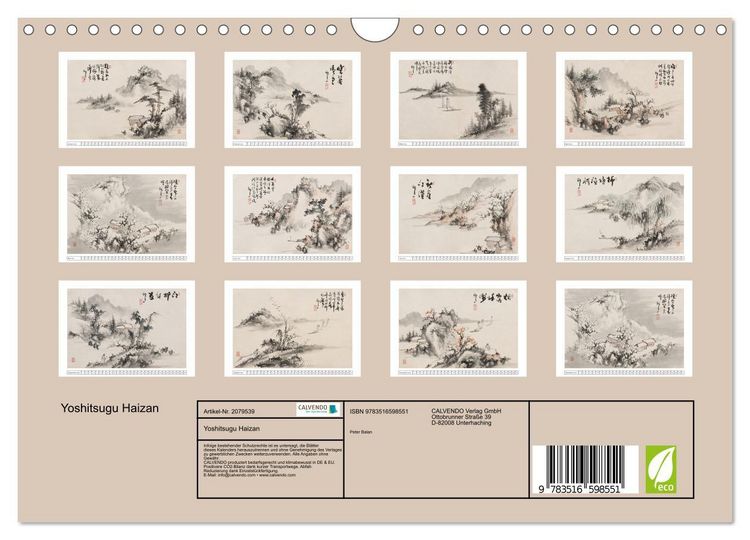 Produktbild: Yoshitsugu Haizan (Wandkalender 2026 DIN A4 quer), CALVENDO Monatskalender