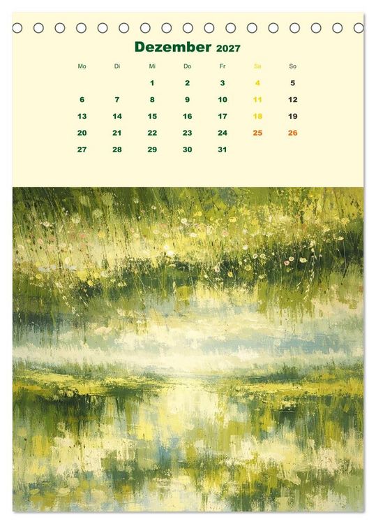 Produktbild: Upside Down Gem&auml;lde - Gespiegelte Landschaften (Tischkalender 2027 DIN A5 hoch), CALVENDO Monatskalender