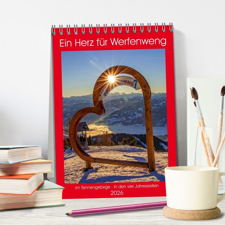 Produktbild: Ein Herz f&uuml;r Werfenweng (Tischkalender 2026 DIN A5 hoch), CALVENDO Monatskalender