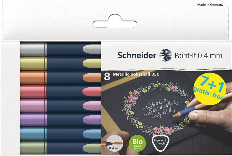 Produktbild: Schneider Metallic Rollerball Paint-It 050, 0.4mm, 8er Set