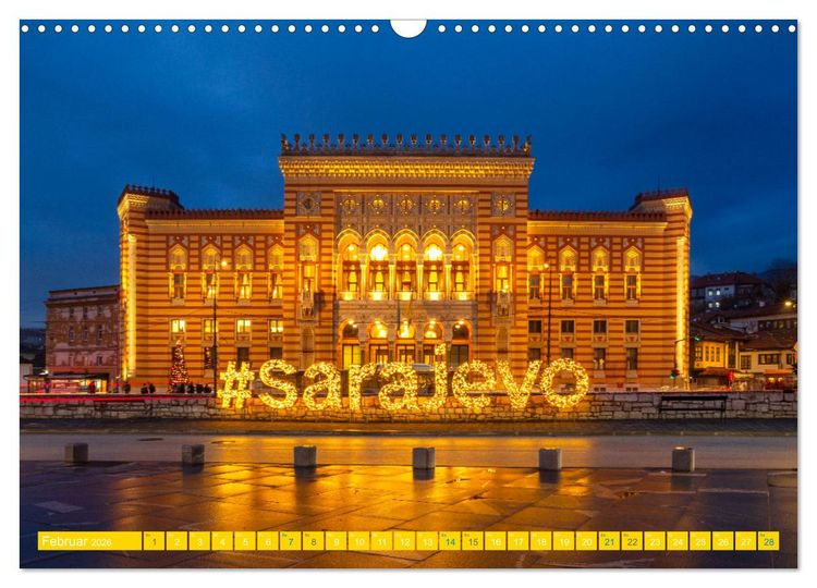 Produktbild: Sarajevo - Vielf&auml;ltige Hauptstadt von Bosnien und Herzegowina (Wandkalender 2026 DIN A3 quer), CALVENDO Monatskalender