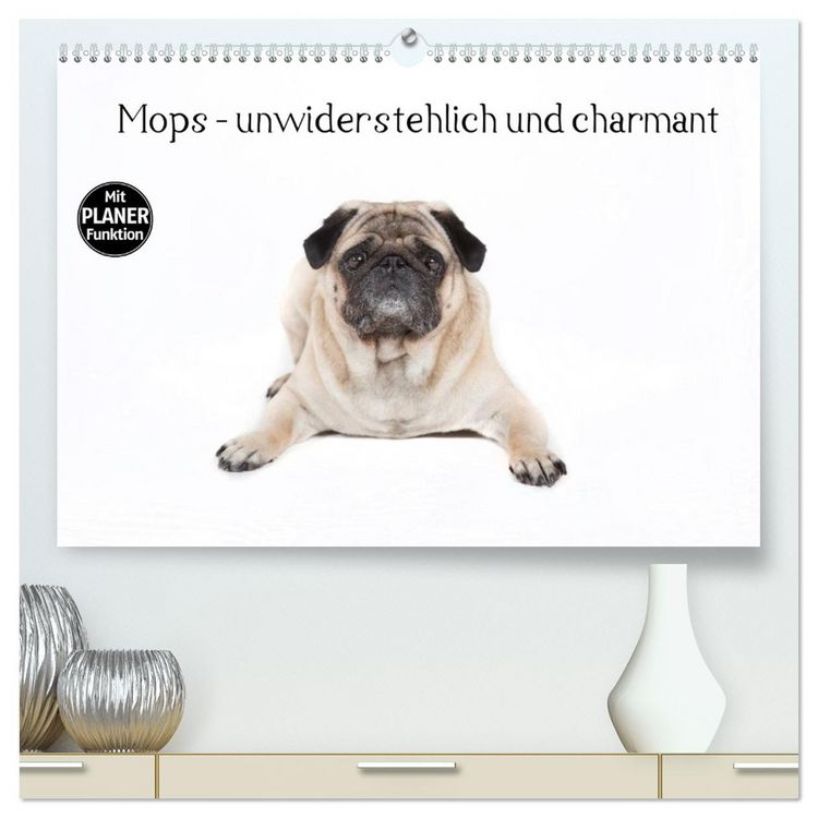 Produktbild: Mops - unwiderstehlich und charmant (hochwertiger Premium Wandkalender 2026 DIN A2 quer), Kunstdruck in Hochglanz