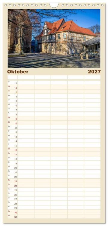 Produktbild: Familienplaner 2027 - Halberstadt Altstadtarchitektur unweit des Harzes mit 5 Spalten (Wandkalender, 21 x 45 cm) CALVENDO