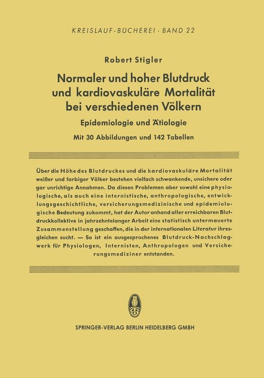 Produktbild: Normaler und hoher Blutdruck und kardiovaskul&auml;re Mortalit&auml;t bei verschiedenen V&ouml;lkern
