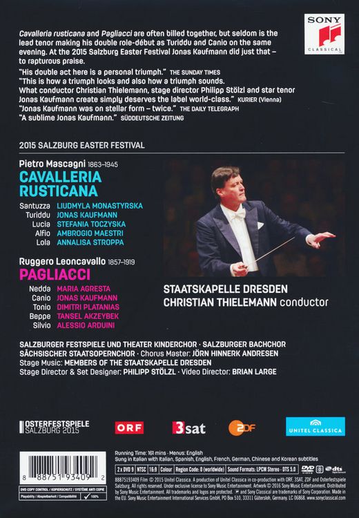 Produktbild: Mascagni - Cavalleria Rusticana/Leoncavallo - Pagliacci [2 DVDs]