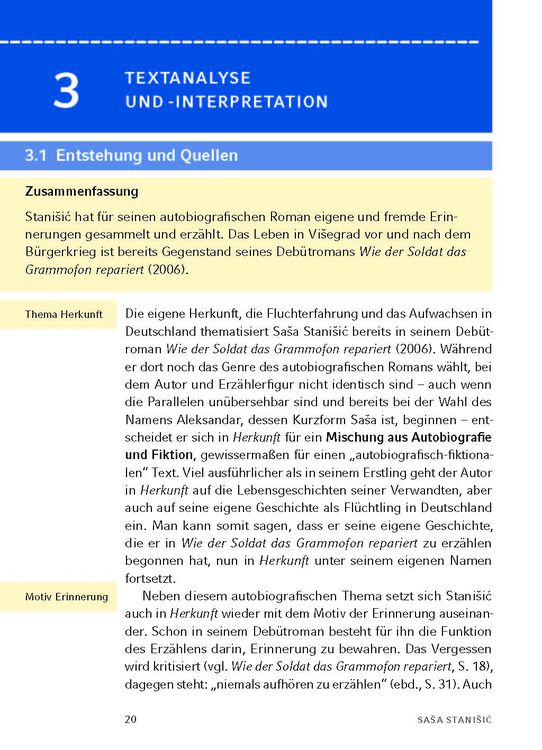Produktbild: Herkunft - Textanalyse und Interpretation