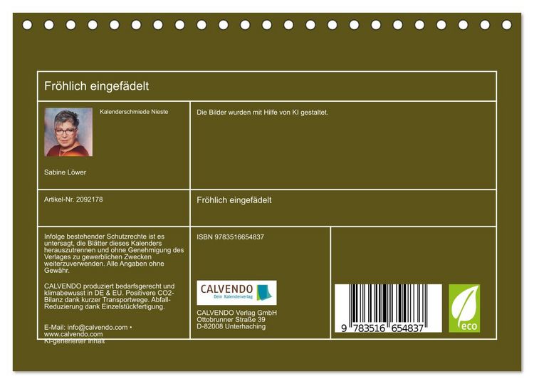 Produktbild: Fr&ouml;hlich eingef&auml;delt (Tischkalender 2026 DIN A5 quer), CALVENDO Monatskalender