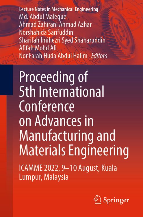 Produktbild: Proceeding of 5th International Conference on Advances in Manufacturing and Materials Engineering