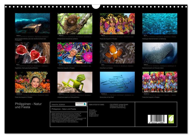 Produktbild: Philippinen - Natur und Fiesta (Wandkalender 2026 DIN A3 quer), CALVENDO Monatskalender