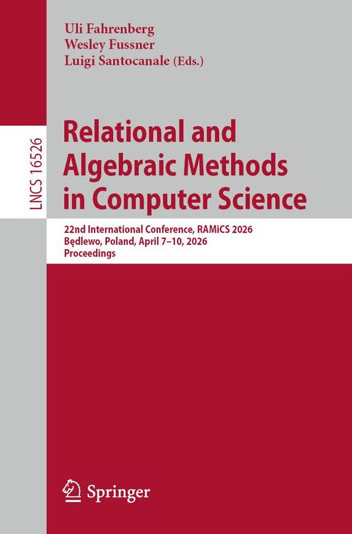 Produktbild: Relational and Algebraic Methods in Computer Science