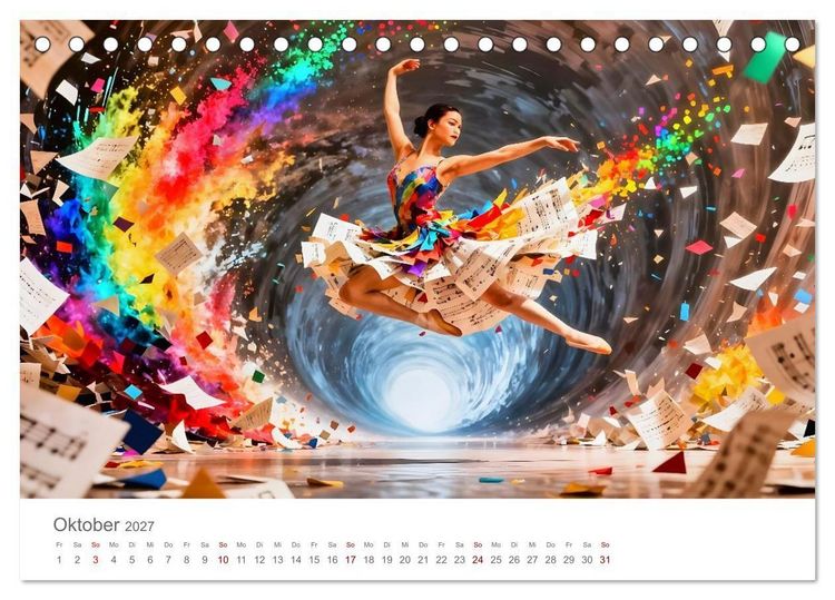 Produktbild: Tanz durch Traumwelten - Fantastische T&auml;nzerinnen in surrealen Klangr&auml;umen (Tischkalender 2027 DIN A5 quer), CALVENDO Monatskalender