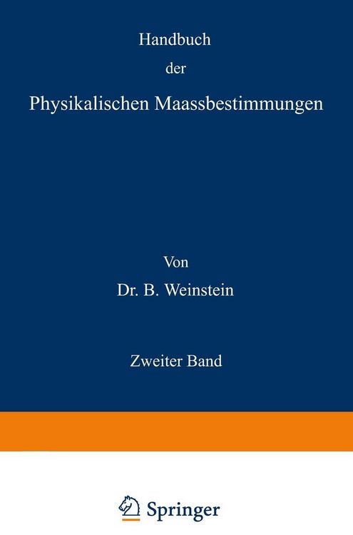Produktbild: Handbuch der Physikalischen Maassbestimmungen