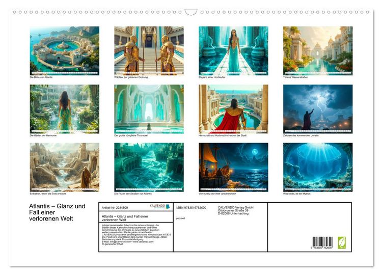 Produktbild: Atlantis &ndash; Glanz und Fall einer verlorenen Welt (Wandkalender 2027 DIN A2 quer), CALVENDO Monatskalender