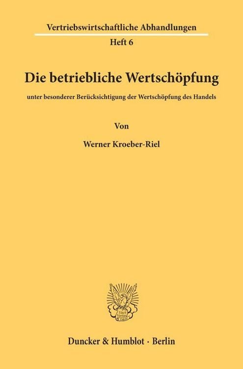 Produktbild: Die betriebliche Wertsch&ouml;pfung