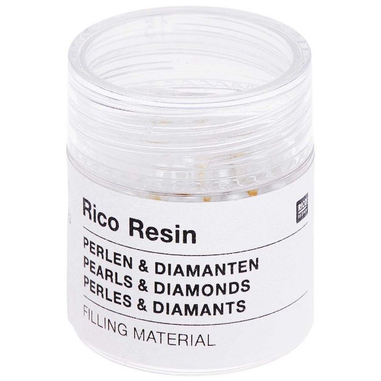 Produktbild: F&uuml;llmaterial Perlen, Diamanten und K&uuml;gelchen Mix, Gold, 13,5g