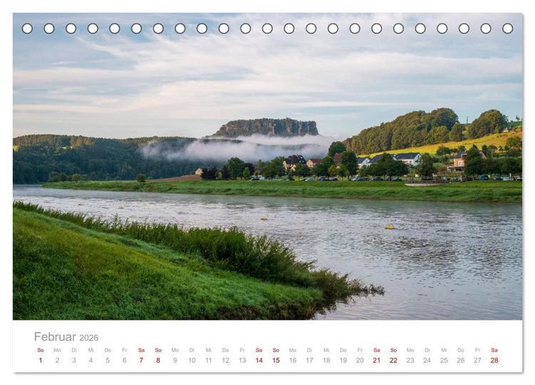 Produktbild: Sachsen - Eine stimmungsvolle Wanderung in Bildern (Tischkalender 2026 DIN A5 quer), CALVENDO Monatskalender
