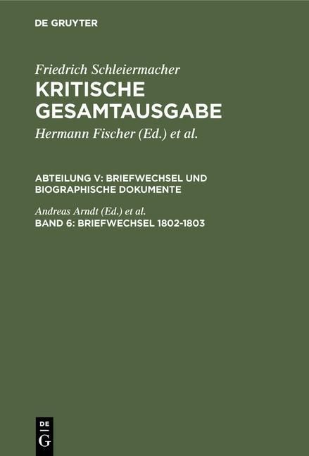 Produktbild: Briefwechsel 1802-1803