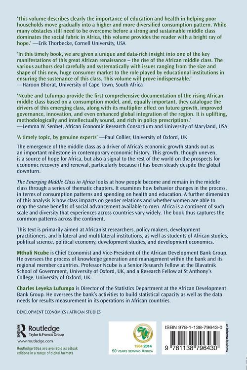 Produktbild: The Emerging Middle Class in Africa