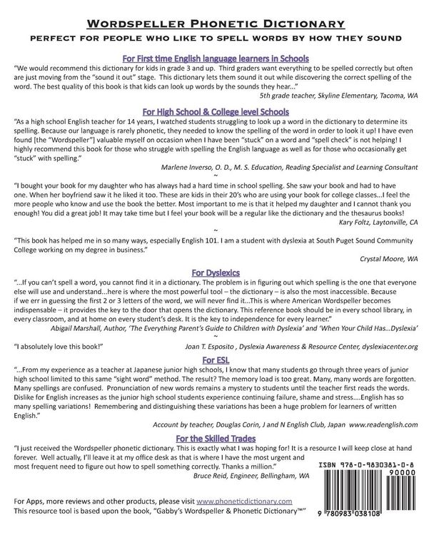 Produktbild: Wordspeller Phonetic Dictionary