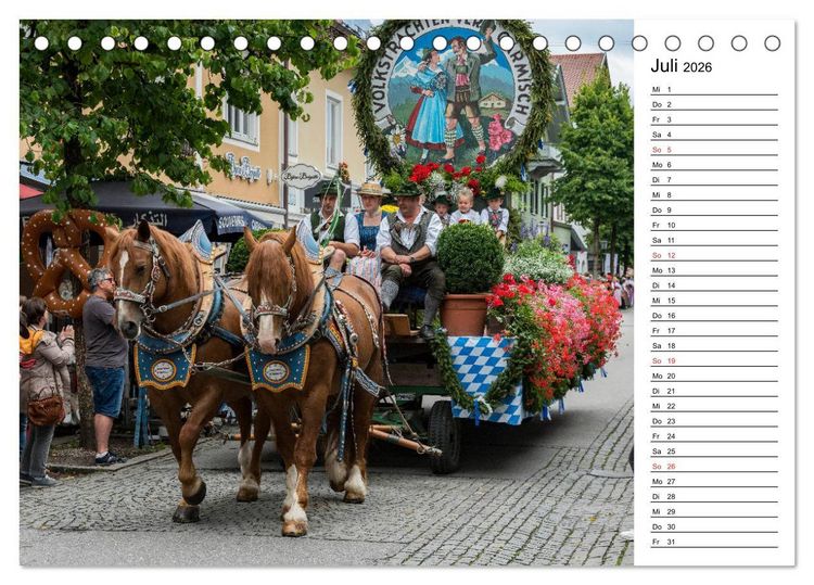 Produktbild: Garmisch-Partenkirchen - Bayerischer Charme im Werdenfelser Land (Tischkalender 2026 DIN A5 quer), CALVENDO Monatskalender