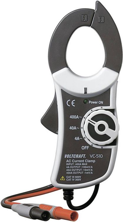 Produktbild: VOLTCRAFT VC-510 Stromzangenadapter Messbereich A/AC (Bereich): 0 - 400A