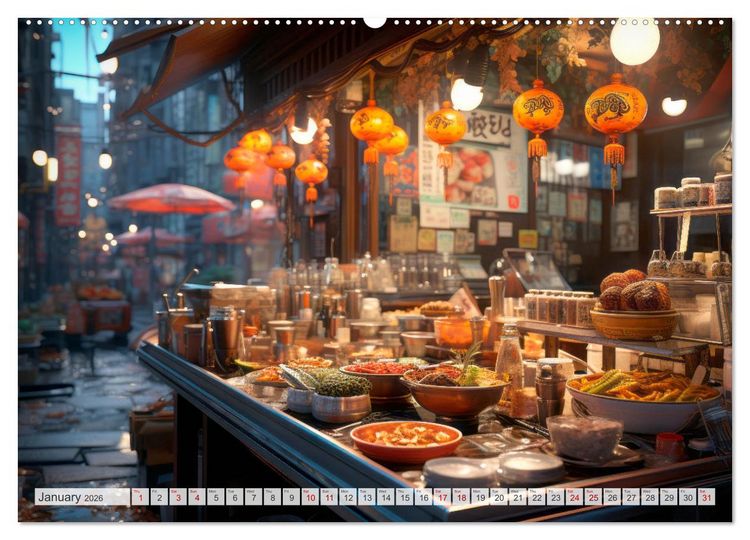 Produktbild: STREET FOOD Impressions around the world (Wall Calendar 2026 DIN A2 landscape), CALVENDO 12 Month Wall Calendar